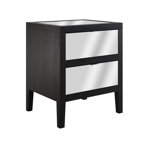 Josephine Bedside | 2 Drawer | Black