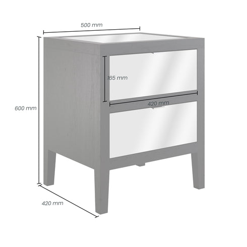 Josephine Bedside | 2 Drawer | Black