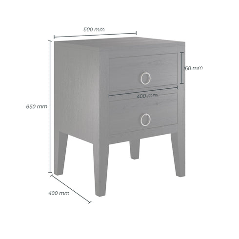 Cheriton Bedside | 2 Drawer | Black