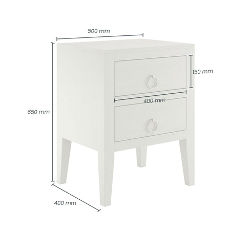 Cheriton Bedside | 2 Drawer | Grey