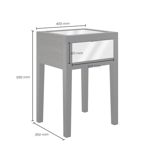 Josephine Bedside | 1 Drawer | Black