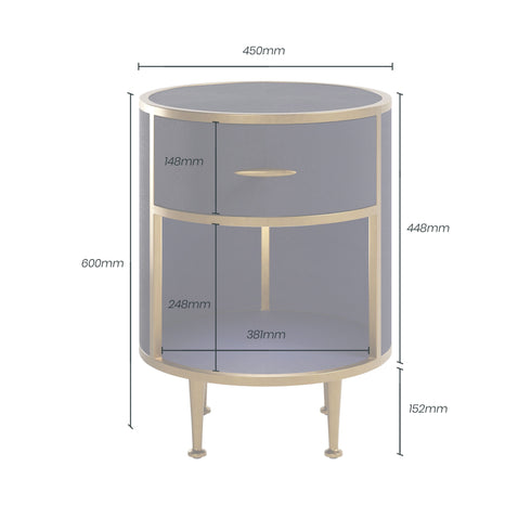 Willersley Blue Small Round Bedside