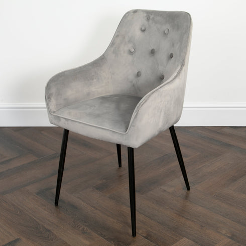 Native Home Lifestyle Chesterfield Grey Dining Chairs (Set Of 2)