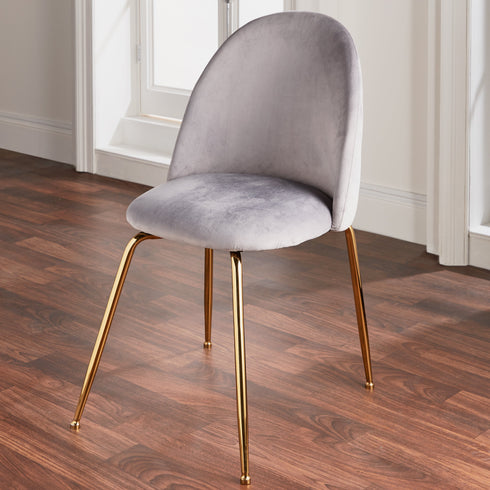 Native Home Lifestyle Velvet Dining Chairs - Gold Legs (Set Of 2)