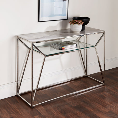 Native Home Lifestyle Marble Glass Console Table