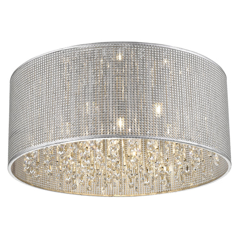 Palace Flush Fitting Luminaire In Chrome And Sliver LL00053