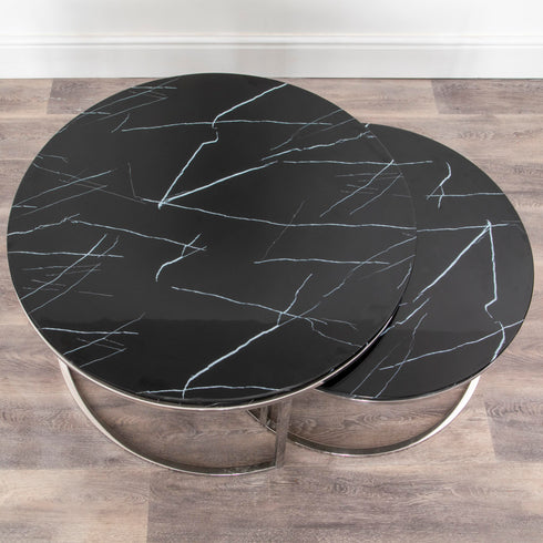 Native Home Lifestyle Black Stone Coffee Table - Nest Of 2