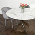 Native Home Lifestyle Silver Plated Marble Glass Round Dining Table