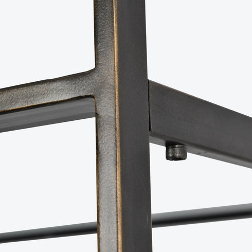 Libra Deveraux Gilded Bronze Metal and Glass Tall Shelving Unit