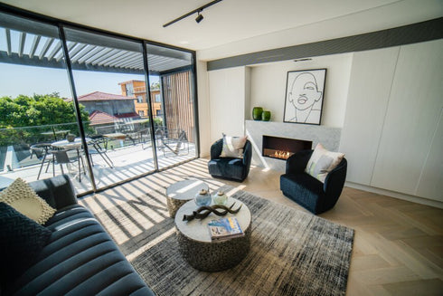 Ecosmart Fire Flex 158SS Single Sided Fireplace Insert - Black Finish / Black Burner - ESF.FX.158SS.B