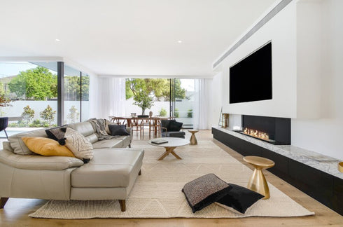 Ecosmart Fire Flex 86BY Bay Fireplace Insert - Black Finish / Black Burner - ESF.FX.86BY.B