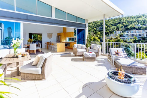 Ecosmart Fire Pod 30 Fire Pit Bowl - Bone Finish / Black Burner - ESF.O.POD.30.BO.B