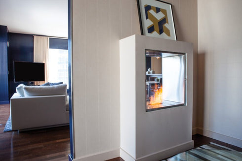 Ecosmart Fire Flex 32DB Double Sided Fireplace Insert - Black Finish / Black Burner - ESF.FX.32DB.B