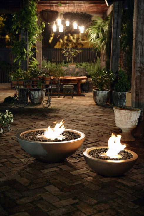 Ecosmart Fire Mix 600 Fire Pit Bowl - Natural Finish / Stainless Steel Burner - ESF.O.MX6.NA