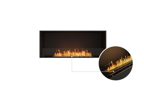 Ecosmart Fire Flex 50SS Single Sided Fireplace Insert - Black Finish / Black Burner - ESF.FX.50SS.B