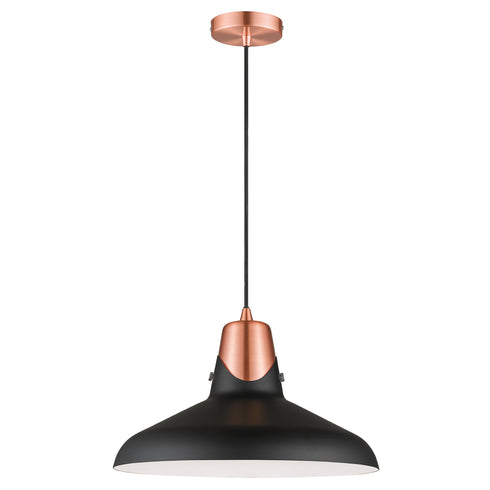 Pendant Luminaire In Matt Black And Copper LL00085