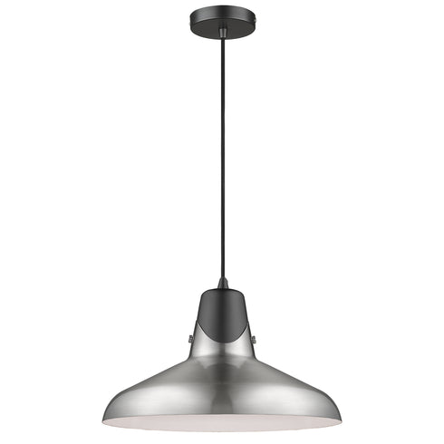 Pendant Luminaire In Satin Nickel And Matt Black LL00086