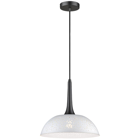 Pendant Luminaire In White And Matt Black LL00095