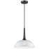 Pendant Luminaire In White And Matt Black LL00095