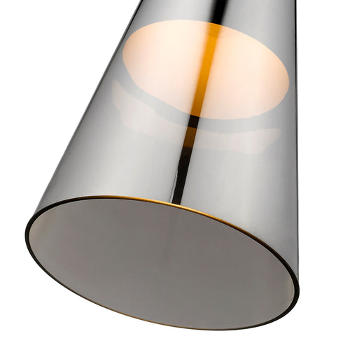 Pendant Luminaire In Smoked Grey And Chrome LL00119