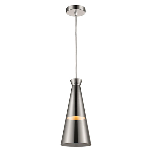 Pendant Luminaire In Smoked Grey And Chrome LL00119