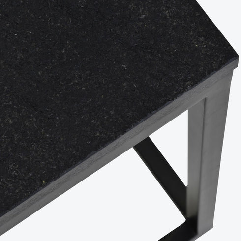 Libra Kirkstone Iron Coffee Table Ebony Black, Galaxy Slate Top Large 140x81x43cm