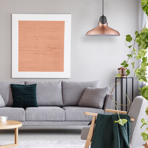 Pendant Luminaire In Copper And Matt Black LL00084
