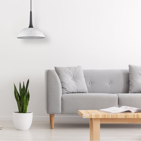 Pendant Luminaire In White And Matt Black LL00095