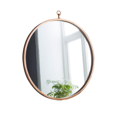 Native Home Lifestyle Pink Copper Round Mirror
