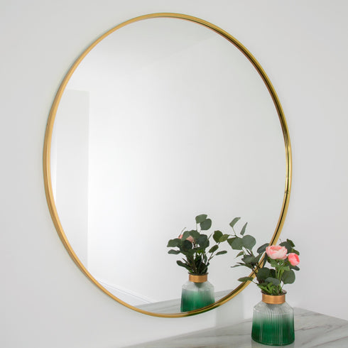 Native Home Lifestyle Gold Manhattan Round Mirror - Large