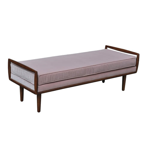 Tibberton Ottoman | Pink Velvet