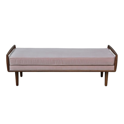 Tibberton Ottoman | Pink Velvet
