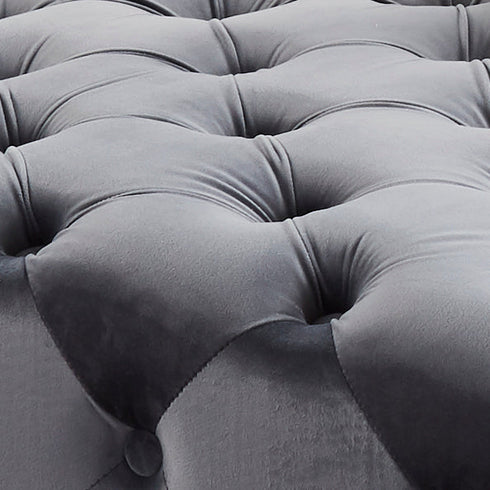 Native Home Lifestyle Button Grey Cocktail Ottoman