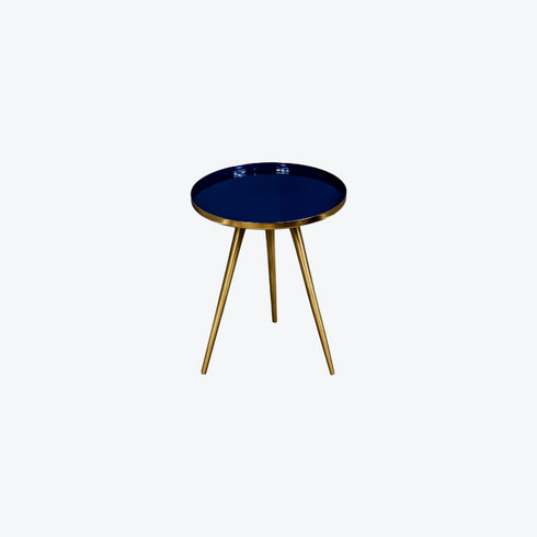 Native Home Lifestyle Side Table Blue Enamel Tray