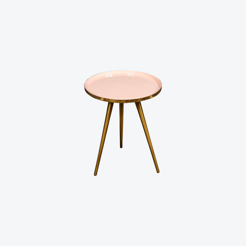 Native Home Lifestyle Side Table Pink Enamel Tray