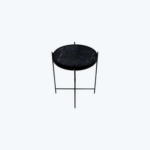 Native Home Lifestyle Black Marble Side Table