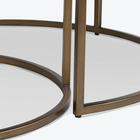 Ropley Nest Coffee Table – White Marble Glass