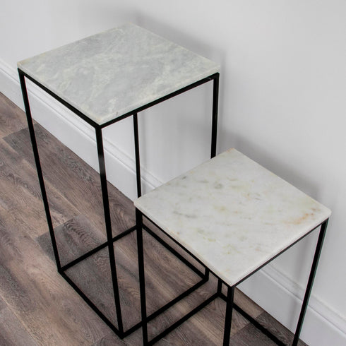 Native Home Lifestyle Marble Display Tables (Set Of 2)