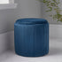 Native Home Lifestyle Round Mystique Blue Plush Stool