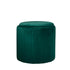 Native Home Lifestyle Round Deep Green Plush Stool