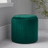 Native Home Lifestyle Round Deep Green Plush Stool