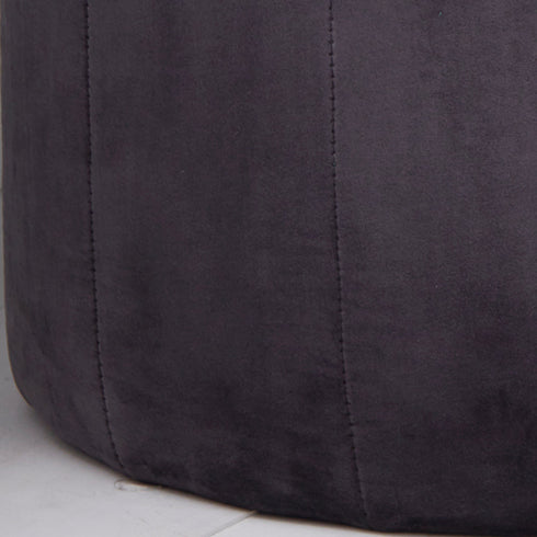 Native Home Lifestyle Round Grey Plush Stool