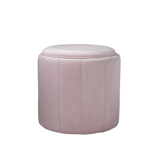Native Home Lifestyle Round Pastel Pink Plush Stool