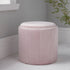 Native Home Lifestyle Round Pastel Pink Plush Stool