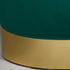 Native Home Lifestyle Round Deep Green Velvet Stool - Gold Finish