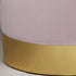 Native Home Lifestyle Round Pastel Pink Velvet Stool - Gold Finish