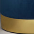 Native Home Lifestyle Round Mystique Blue Velvet Stool - Gold Finish