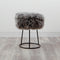 Native Home Lifestyle Grey Metal Sheepskin Stool