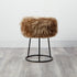 Native Home Lifestyle Light Brown Metal Sheepskin Stool