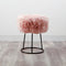 Native Home Lifestyle Blush Pink Metal Sheepskin Stool